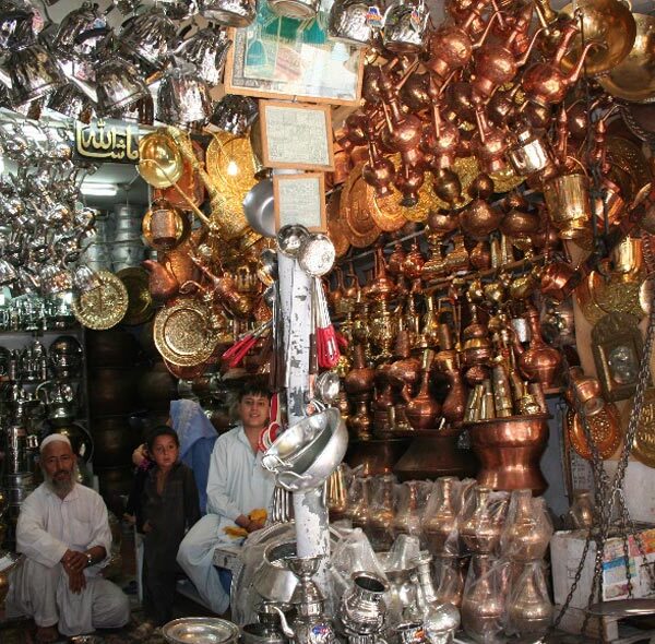 Traditional copper bazaar Peshawar